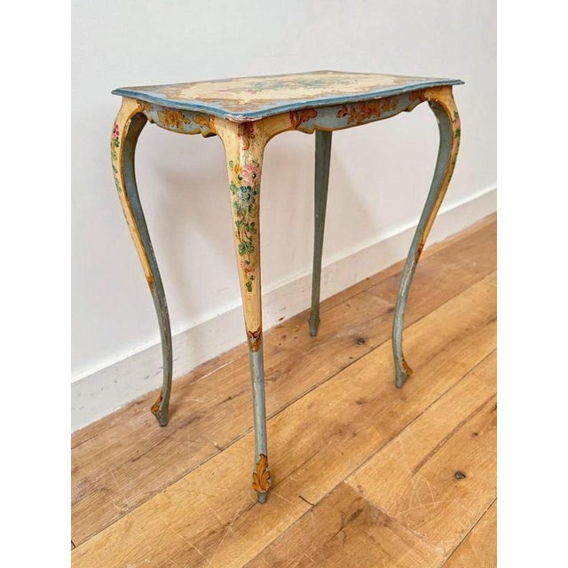20th Century French Hand Painted Side Table For Sale - Image 6 of 7