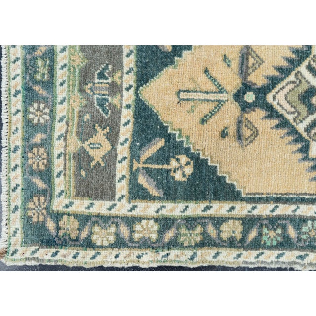 Turkish Turkish Mini Rug Oriental Hand Knotted Vintage Rug 1'8" x 3'4" #16891 For Sale - Image 3 of 8