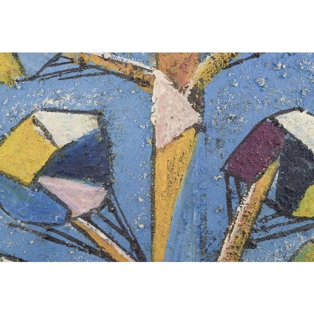1960s Finnish Artist, Motif of a Tree in Cubist Style, 1960s, Oil on Canvas For Sale - Image 5 of 9