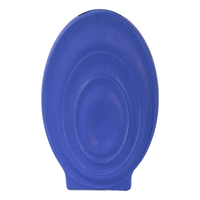 Radiant Blue Tall Ceramic Vase For Sale