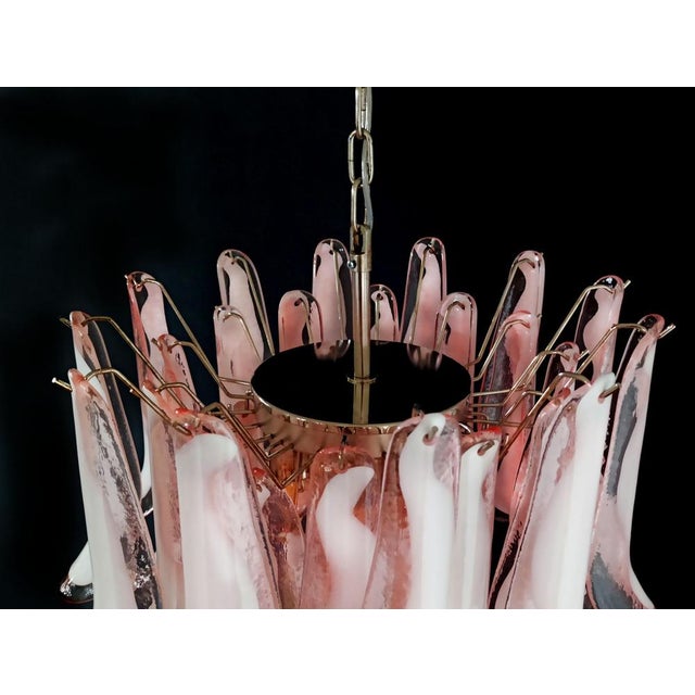 Italian Pink and White Murano Petals Chandelier, Murano For Sale - Image 12 of 15