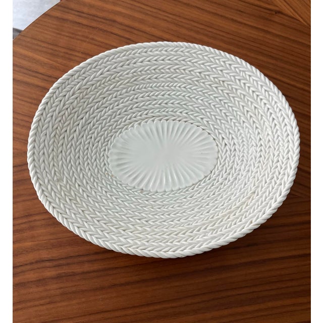 Ceramic Mid 20th Century Italian Faience Woven Pedestal Bowl For Sale - Image 7 of 10