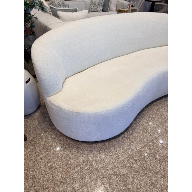New Bernhardt Mid Century Style Curved Cloud Sofa For Sale - Image 9 of 11