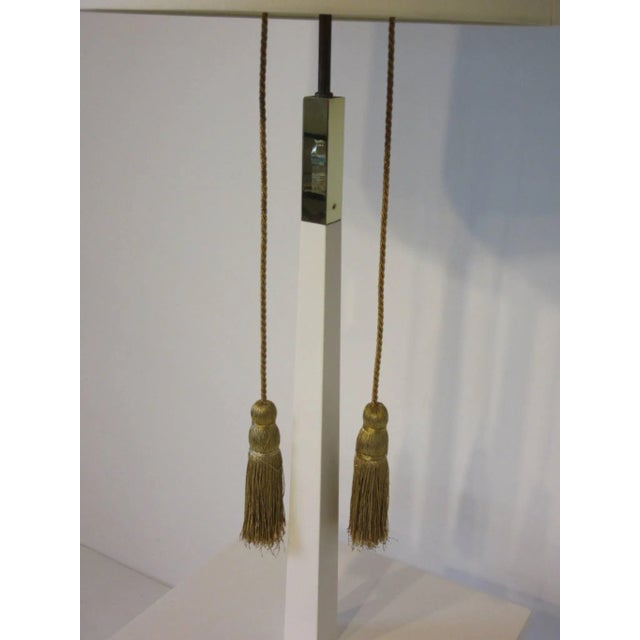 Wood Tommi Parzinger Marble and Painted Wood Floor Lamp For Sale - Image 7 of 11