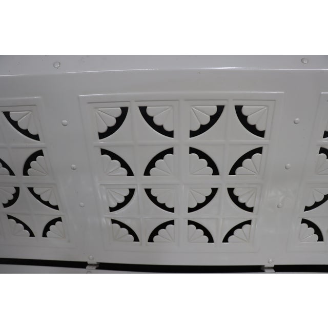 1950s Pie Crust Style Fully Restored White Metal Glider For Sale - Image 9 of 14