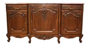 1920s Louis XV French Rococo Carved Server Sideboard