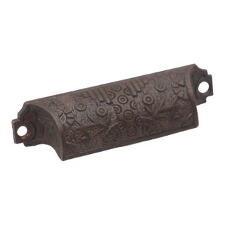 Mid 20th Century Black Cast Iron Windsor Drawer Bin Pull For Sale