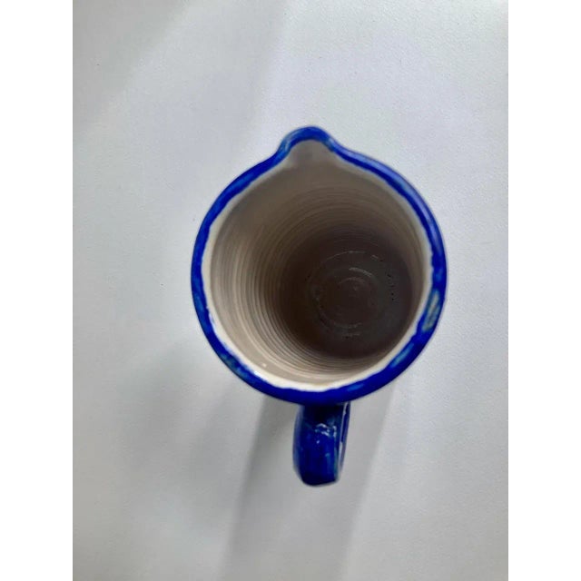 Vintage Toledo Bright Hand Painted Folk Art Pottery Pitcher For Sale - Image 10 of 13