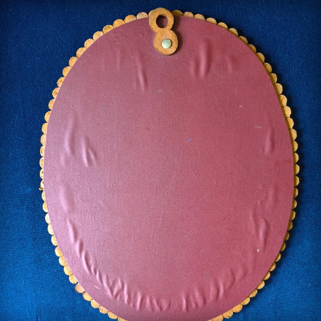 Vintage Embossed Leather Mirror, 1960s For Sale - Image 14 of 16