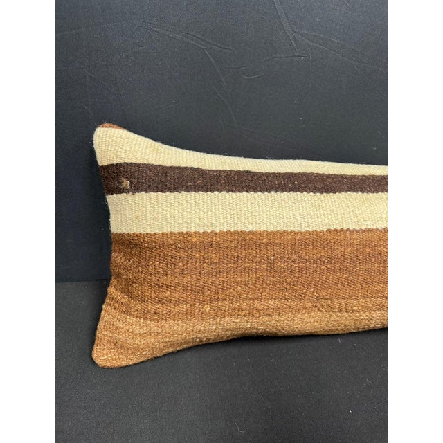 Turkish Hemp Pillow Cushion Natural Beige Brown Cushion Cover 12x46 #30332 Enhance your home decor with our Kilim Pillow...
