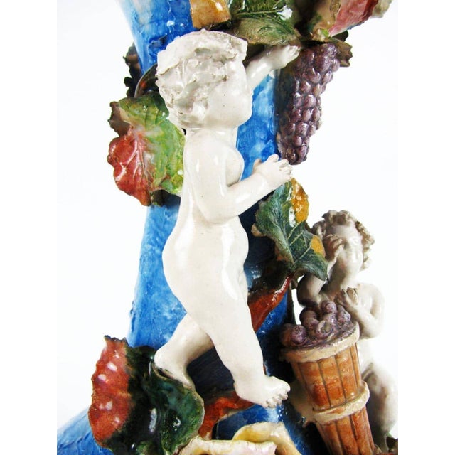 19th Century Liberty Vases in Polychrome Ceramic, 1890s, Set of 2 For Sale - Image 5 of 6