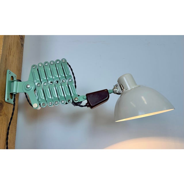 Industrial East German Scissor Lamp from Veb Zweckleuchtenbau Dresden, 1950s For Sale - Image 18 of 18