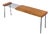 Atomic Mid Century Modern Coffee Table Bench in Butcher Block and Metal For Sale