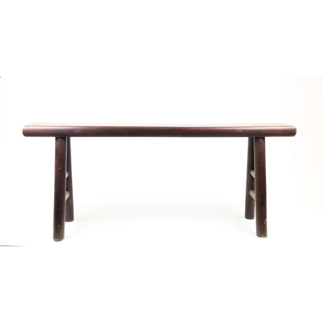 Asian Antique Wood Bench Modernist Chinese Style For Sale - Image 3 of 12