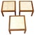 Brown Set of Mid Century Solid Walnut Bases Travertine Tops End Side Occasional Tables For Sale - Image 8 of 11