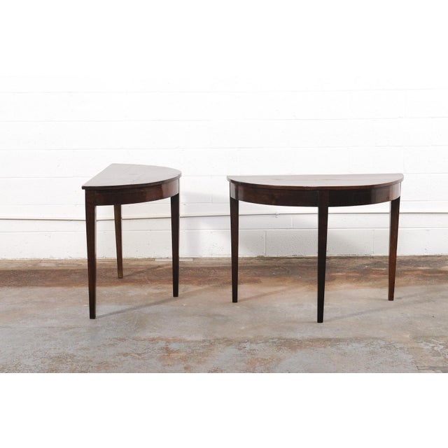 Pair of 19th C. Italian Demi-Lune Consoles For Sale - Image 11 of 11