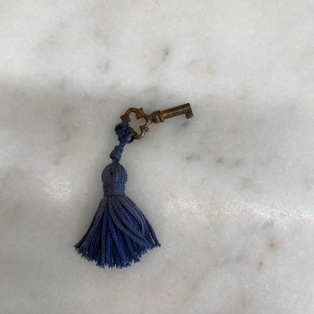 A.b. Paris French 19th Century Gold Repousse Neoclassical Jewelry Casket Box With Original Key For Sale - Image 12 of 12