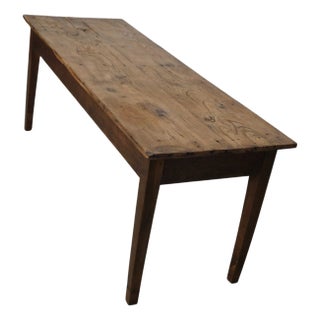 Antique French Farmhouse Elm Dining Table, 19th Century For Sale