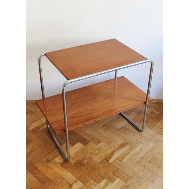 Modernist Tubular Steel Side Table in the style of Marcel Breuer for Kovona, 1920s For Sale - Image 14 of 15