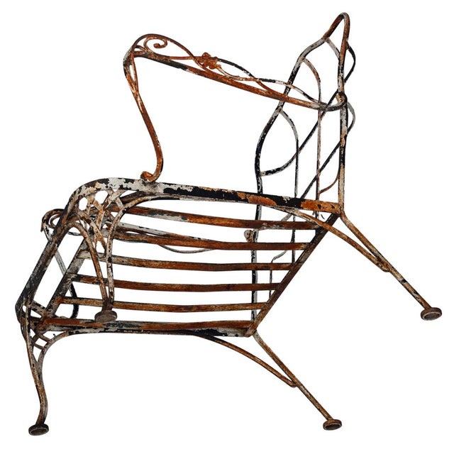 Vintage Rustic Patina Garden Chair For Sale - Image 9 of 9