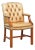 English Cowhide Chesterfield Dining Chair in Light Cognac Color For Sale