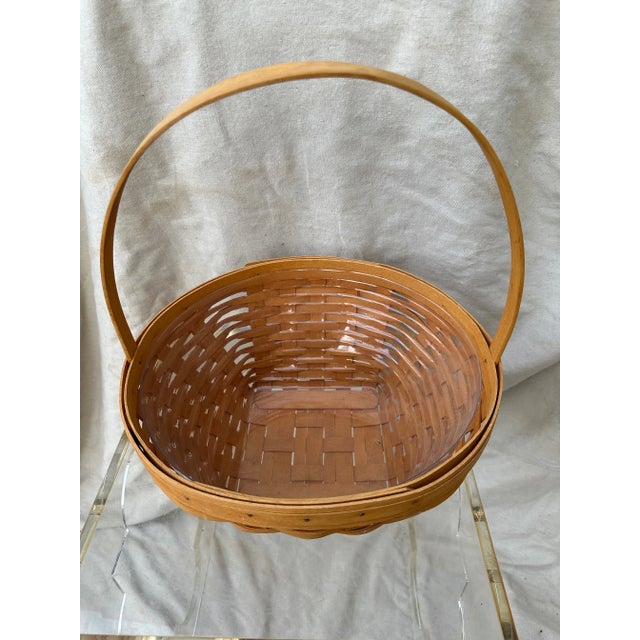 American Vintage Longaberger Gathering Basket For Sale - Image 3 of 5