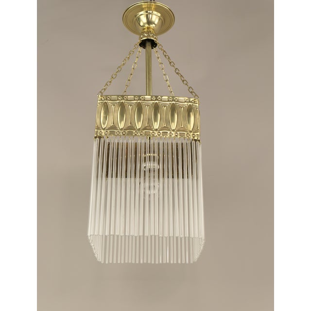 Art Nouveau French Hanging Lamp with Glass Rods, 1890s For Sale - Image 4 of 9