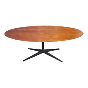 1970s Florence Knoll Walnut Oval Dining Table or Desk for Knoll Inc