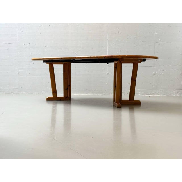 Wood Country-Style Dining Table with Extension Leaves, 1970s For Sale - Image 7 of 16