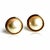 1990s 14k Yellow Gold 15.7mm White Mabe Pearl Stud Earrings, Vintage Style, A Pair For Sale - Image 5 of 9