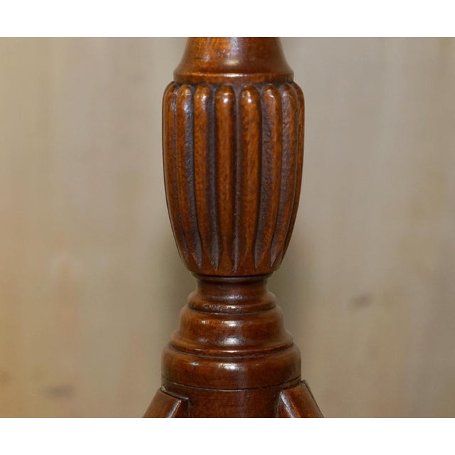 Vintage Hardwood Heritage Green Leather Wine Table, 1930s For Sale - Image 6 of 16