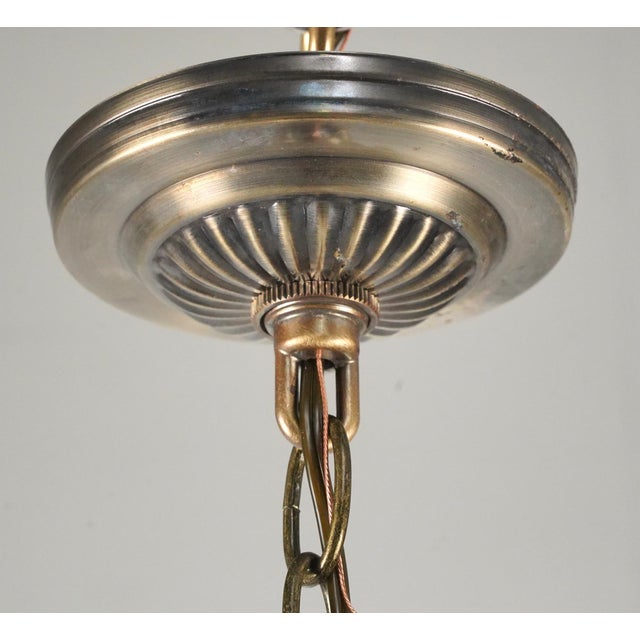 Mid 20th Century Restored Traditional Etched Glass Globe Pendant Light For Sale - Image 6 of 6