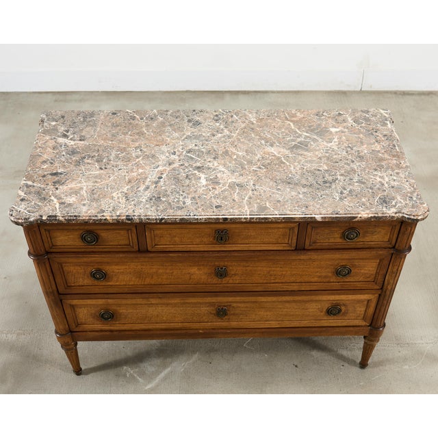 Pair of Louis XVI Style Marble Top Commodes Chest of Drawers For Sale In Sacramento - Image 6 of 18