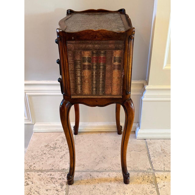 Contemporary Attributed to Theodore Alexander Louis XVI Library Side Table With Faux Book Motif For Sale - Image 4 of 10