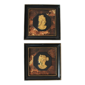 Framed Vintage Silhouette Art Pieces - A Pair