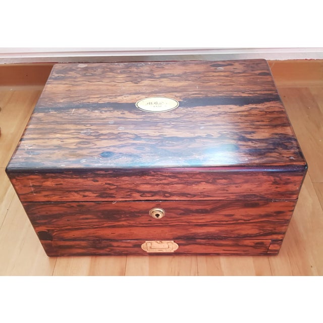 Purple Antique Victorian Ladies Vanity Rosewood Case For Sale - Image 8 of 8