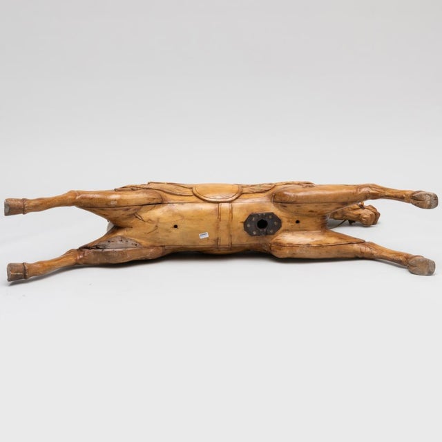 Brown Antique Victorian Carved Pine Carousel Horse For Sale - Image 8 of 12