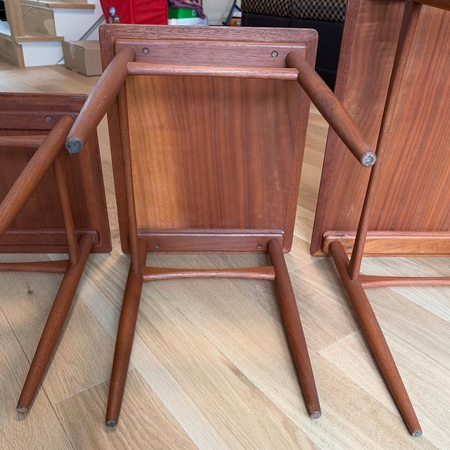 Brown 1960s Danish Teak Nesting Tables – Set of 3, Imported For Sale - Image 8 of 12