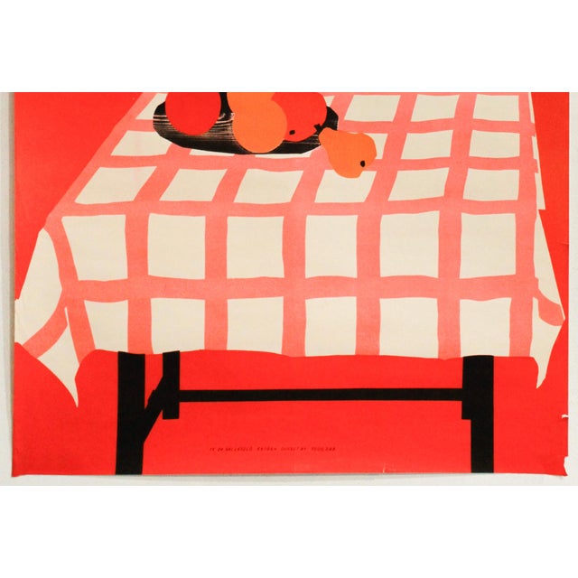 Mid-Century Modern 1970 Original Hungarian Poster, Never Miss Apples From Your Table (An Apple a Day) For Sale - Image 3 of 5