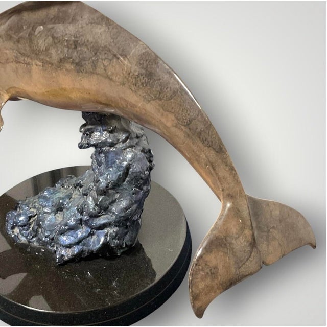 1990s 1990s Robert Wyland “Ocean Travelers” Bronze Dolphin Sculpture LTD Ed 64/200 For Sale - Image 5 of 11