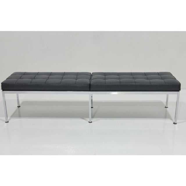 Mid-Century Modern Mid 20th Century Florence Knoll Bench in Holly Hunt Leather For Sale - Image 3 of 11