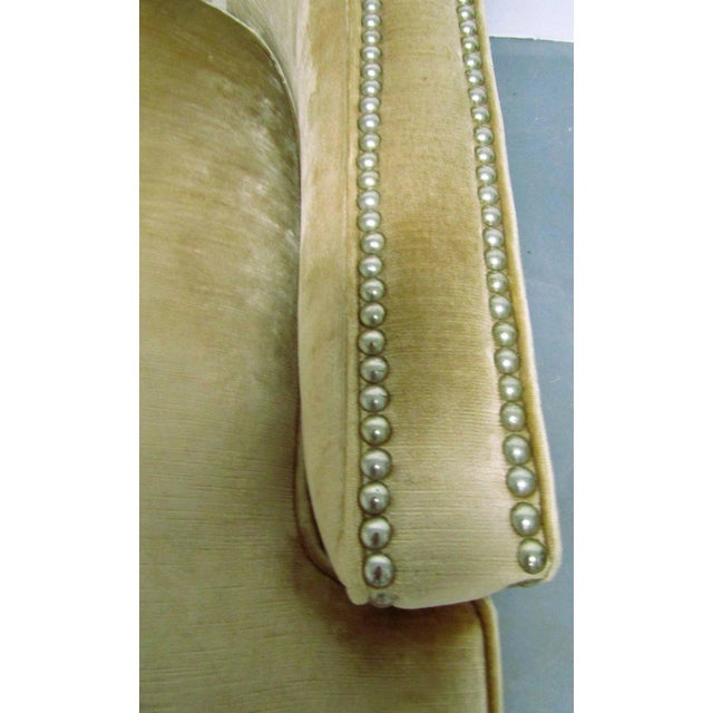 Pair of Century Furniture Velvet Upholstered Nail Head Lounge Chairs and Pillows For Sale - Image 15 of 18