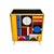 Two-door sideboard, entirely handmade, with a wooden frame covered in multicolored Murano glass; trim, handles, and feet...