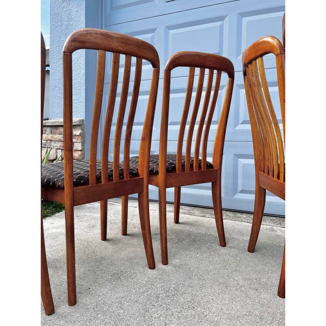Brown Danish Mid Century Modern Style Dining Chairs | Set of Six in Benny Linden Style For Sale - Image 8 of 12