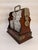 Victorian Antique Victorian/Edwardian Cut-Glass Two-Decanter Tantalus in Mahogany & Brass Caddy - 3 pcs For Sale - Image 3 of 7