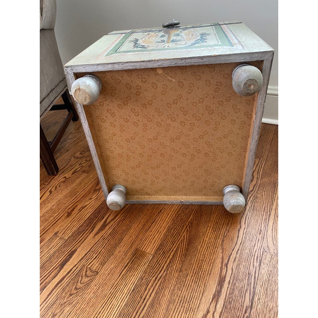 Wood Painted Accent Cube Table With Storage For Sale - Image 7 of 9