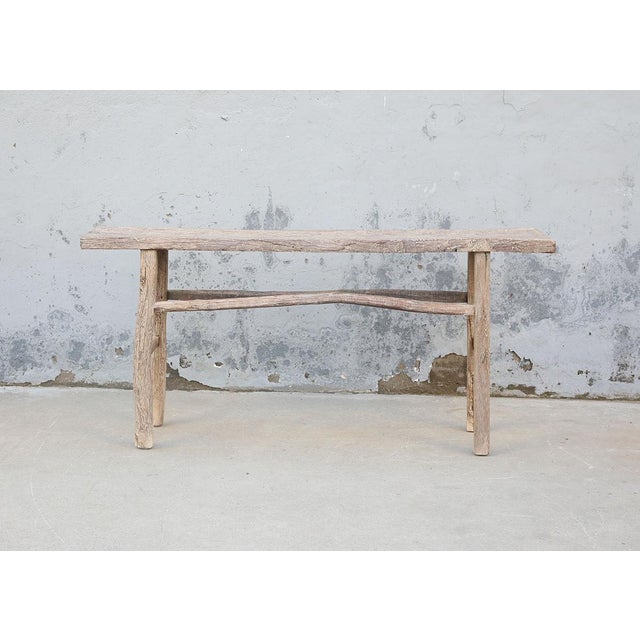 Vintage Rustic Elm Console Table For Sale - Image 4 of 4