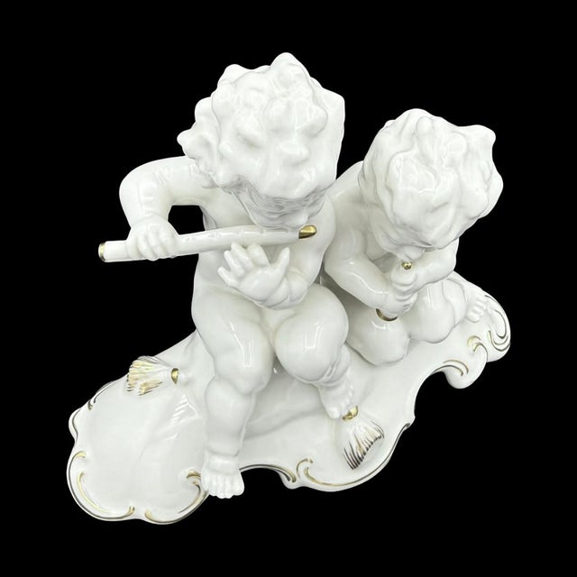 Vintage Hutschenreuther Karl Tutter Porcelain Musical Putti Figurine For Sale In Chicago - Image 6 of 10