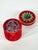 Pretty vintage cut crystal paperweight made in Western Germany, the beaded velvet box is a great objet itself. Paperweight...