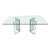 Late 20th Century Modern Glass & Brass Double Pedestal Dining Table Attributed to Pace Collection For Sale
